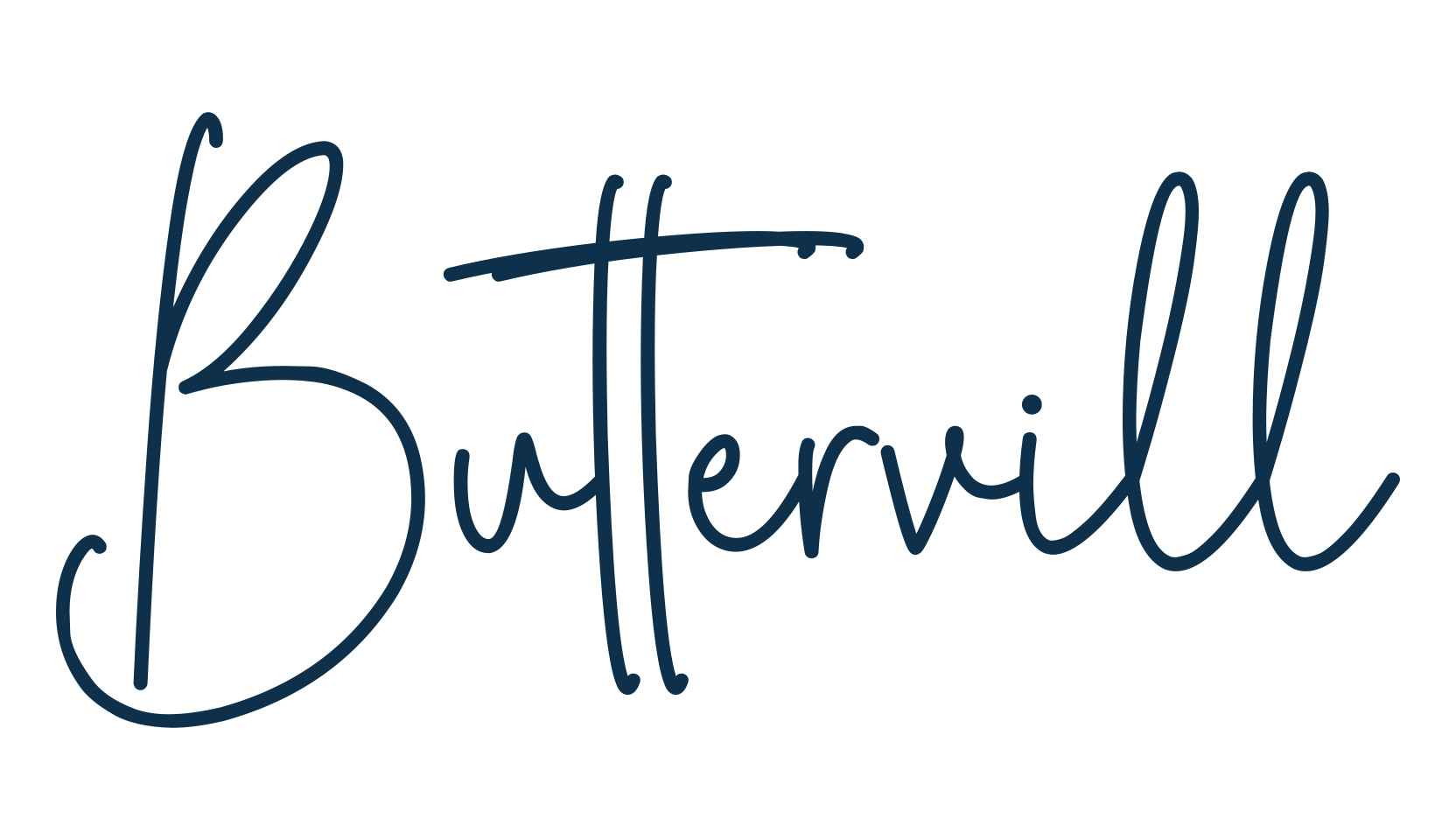 Buttervill, script handwritten fancy decorative calligraphy font preview