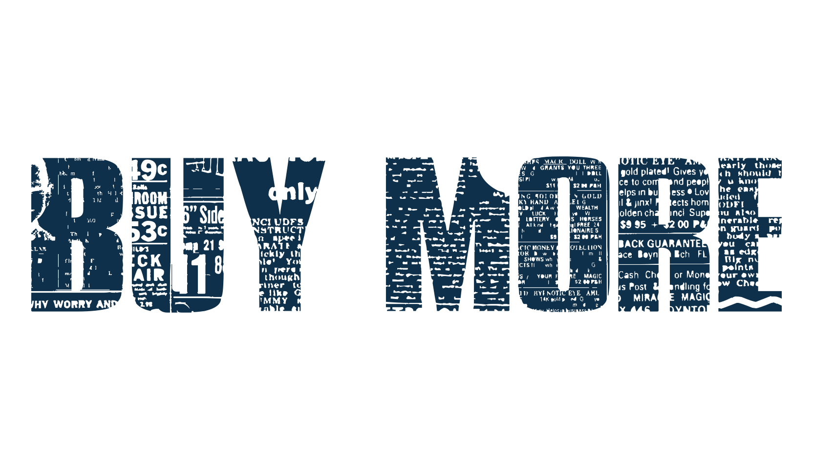 Buy More, fancy eroded decorative font preview