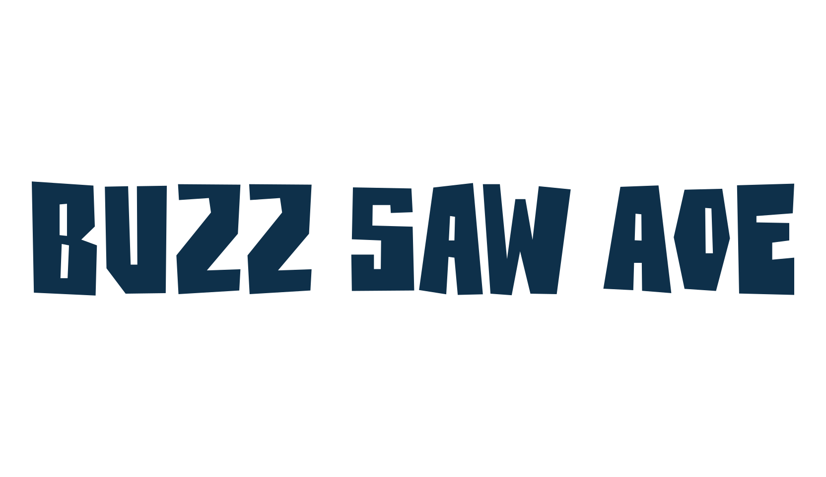 Buzz Saw AOE, fancy cartoon decorative font preview