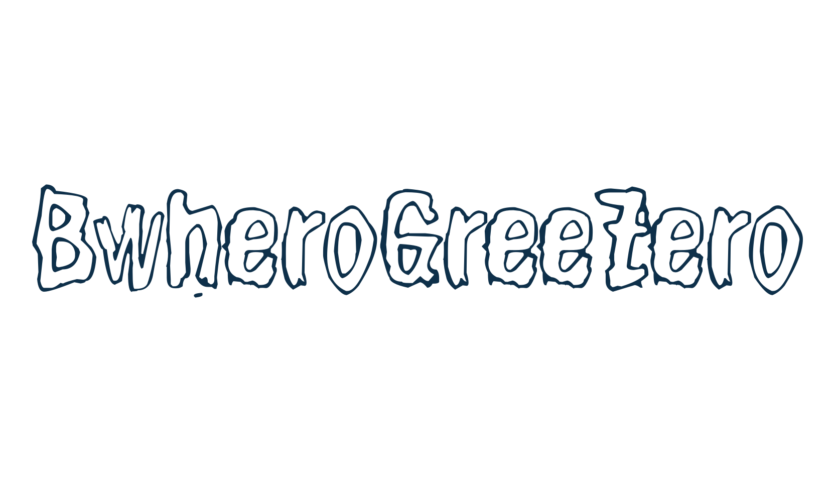 BwheroGreeZero, fancy cartoon decorative font preview