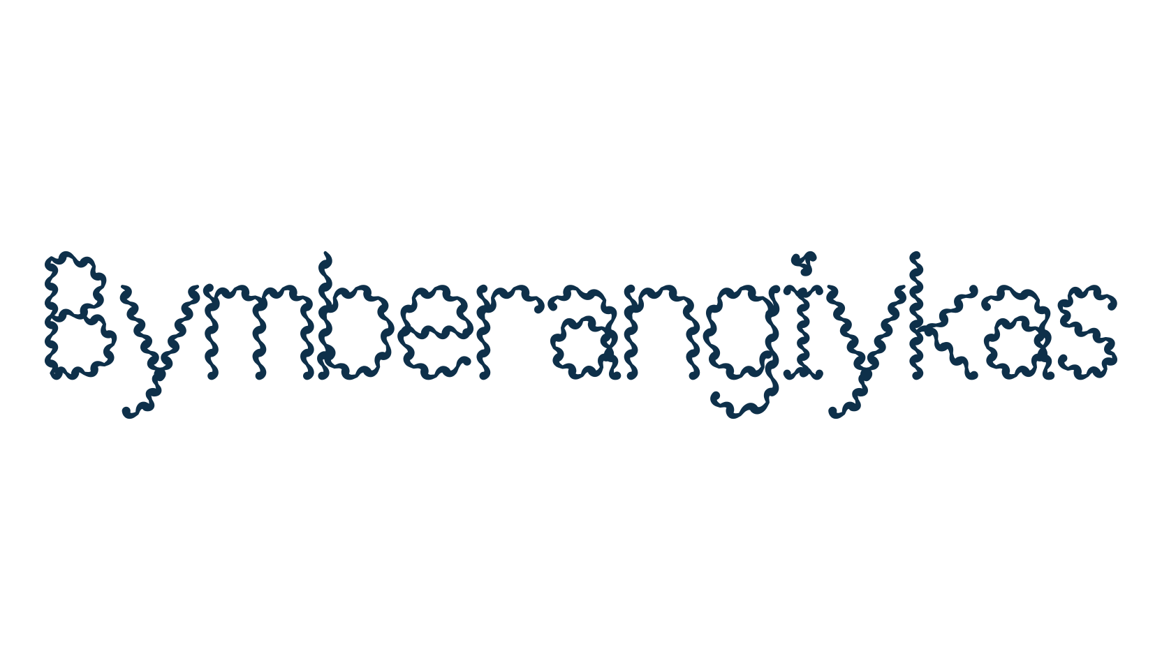 Bymberangiykas, fancy distorted decorative font preview