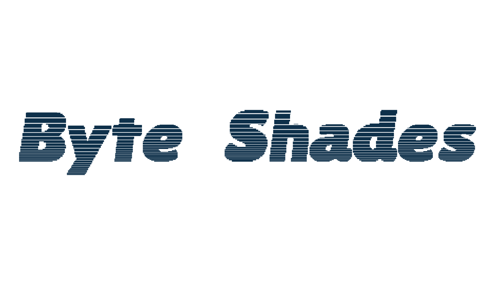 Byte Shades, fancy various decorative font preview