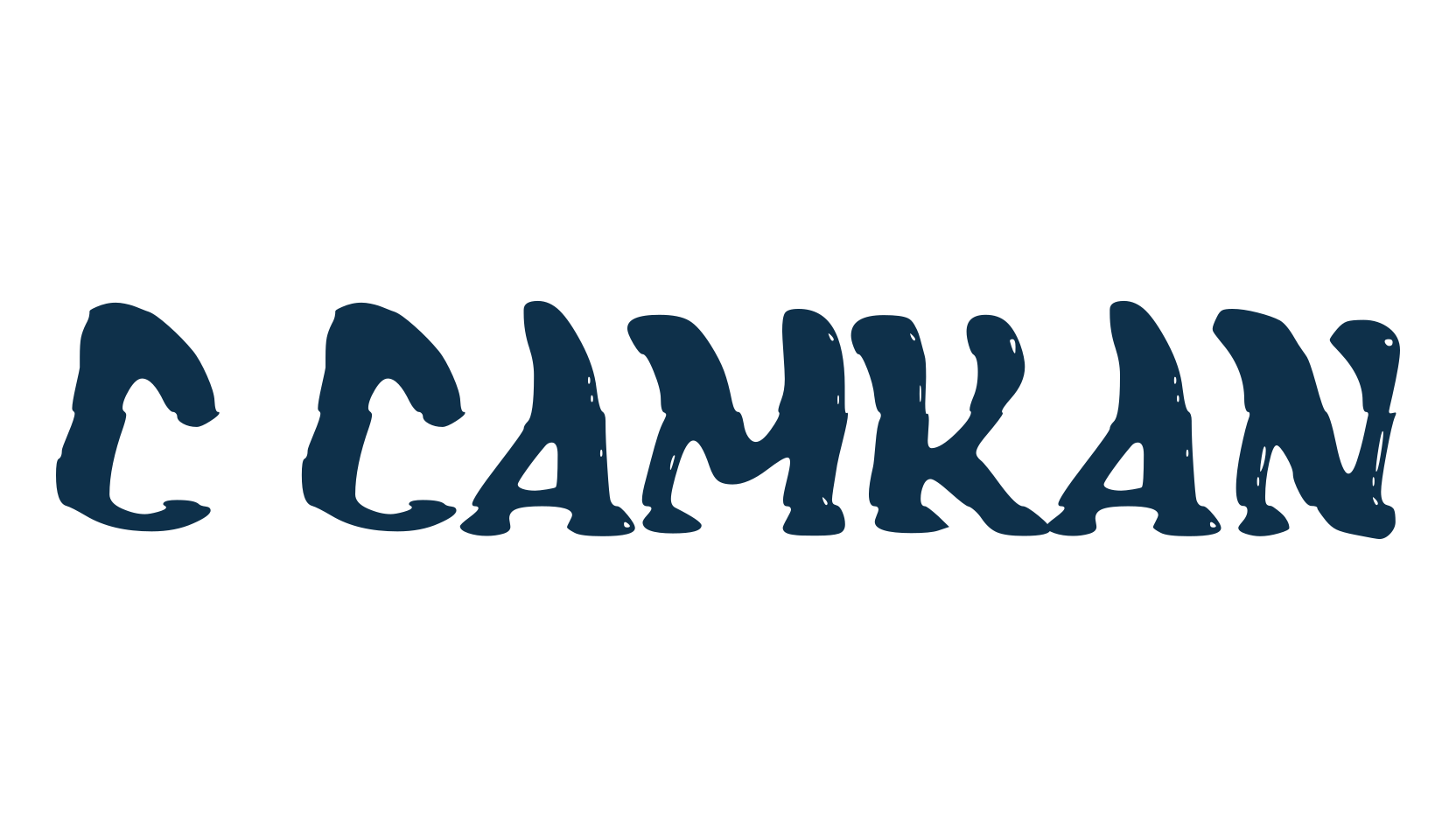 c Camkan, fancy distorted decorative font preview