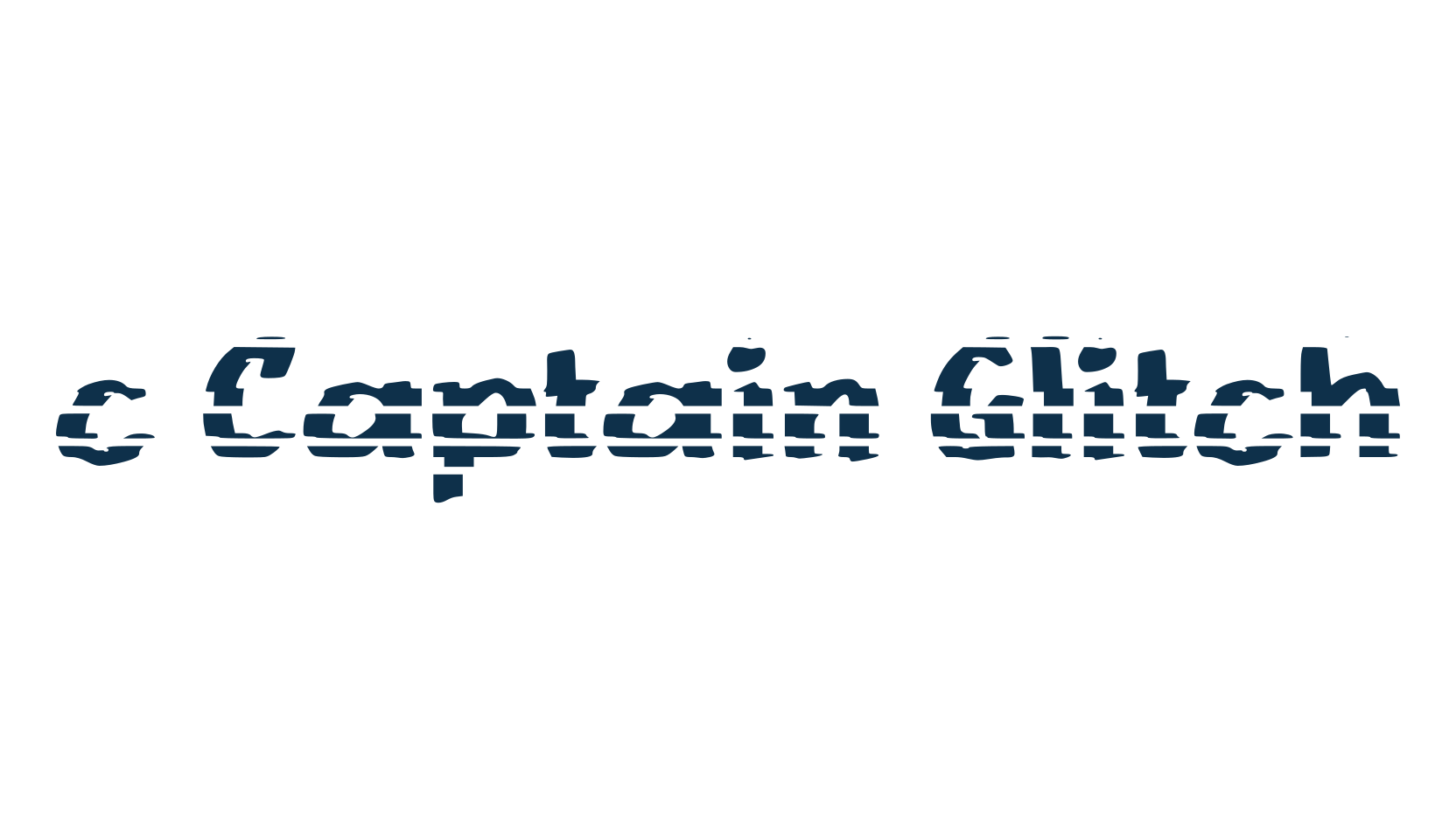 c Captain Glitch, fancy distorted decorative font preview
