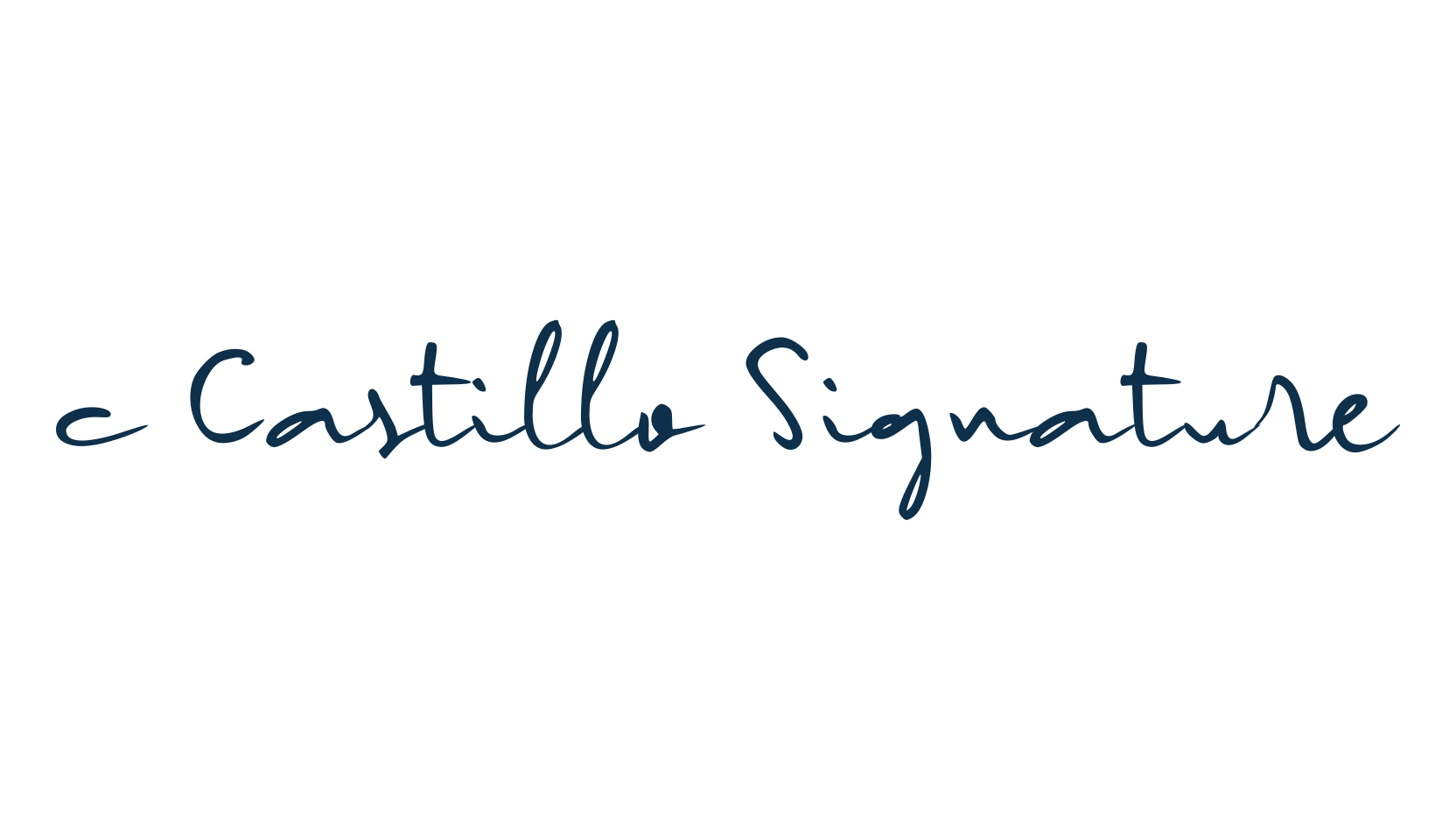 c Castillo Signature, script handwritten fancy decorative calligraphy font preview
