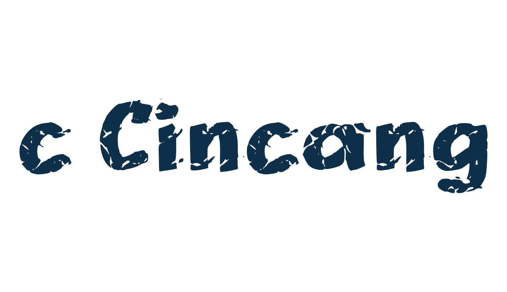 c Cincang, fancy destroy decorative font preview