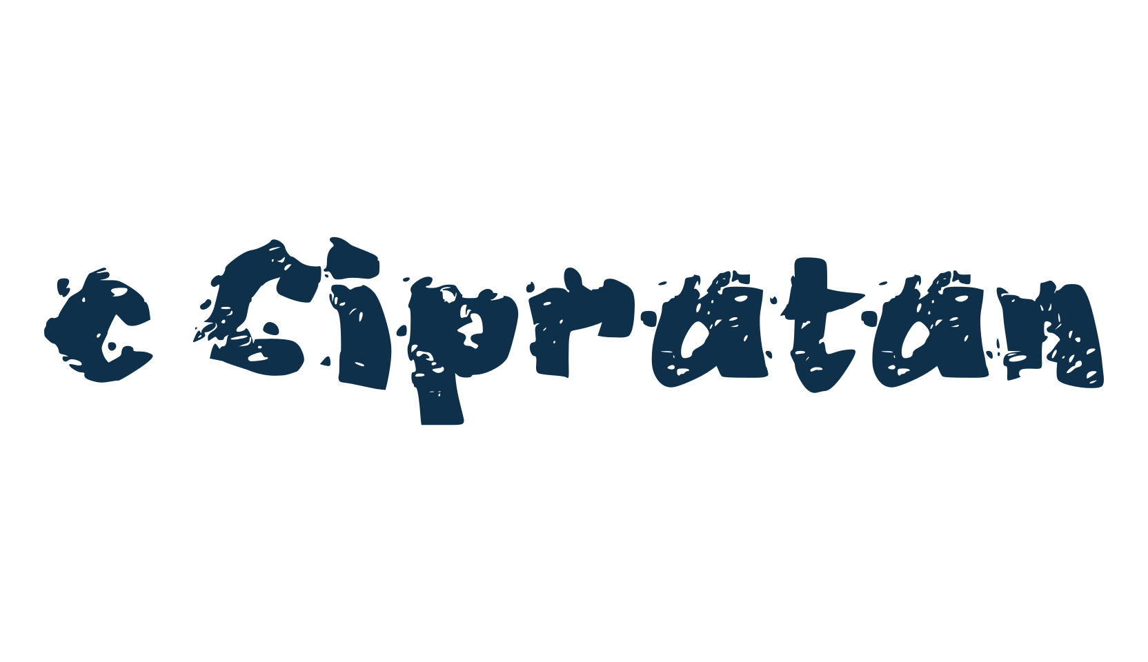 c Cipratan, fancy eroded decorative font preview