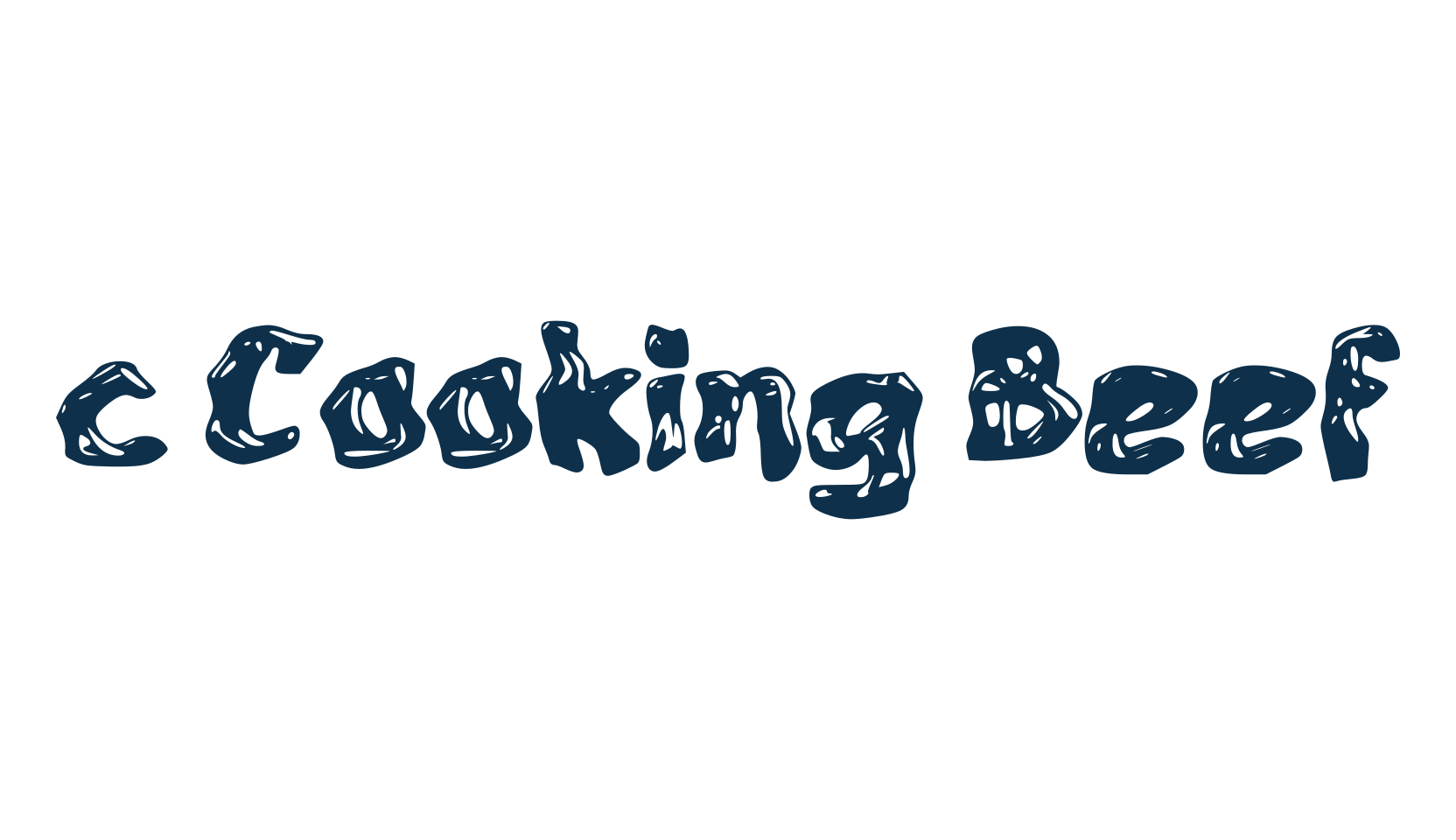c Cooking Beef, fancy distorted decorative font preview