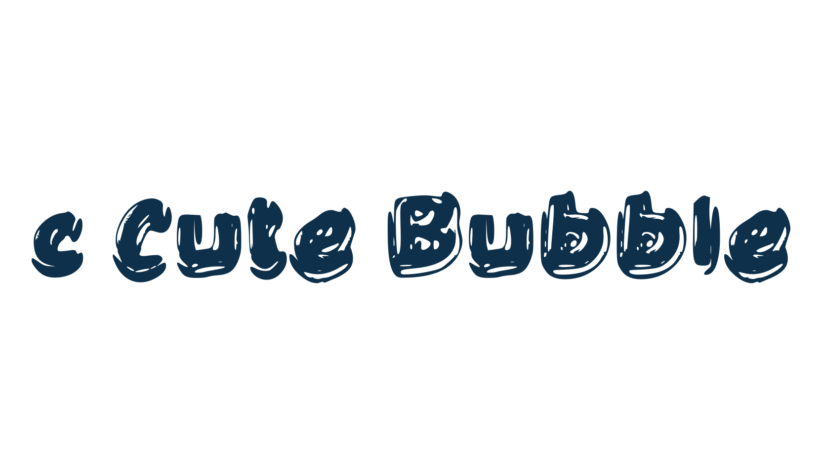 c Cute Bubble, fancy destroy decorative font preview
