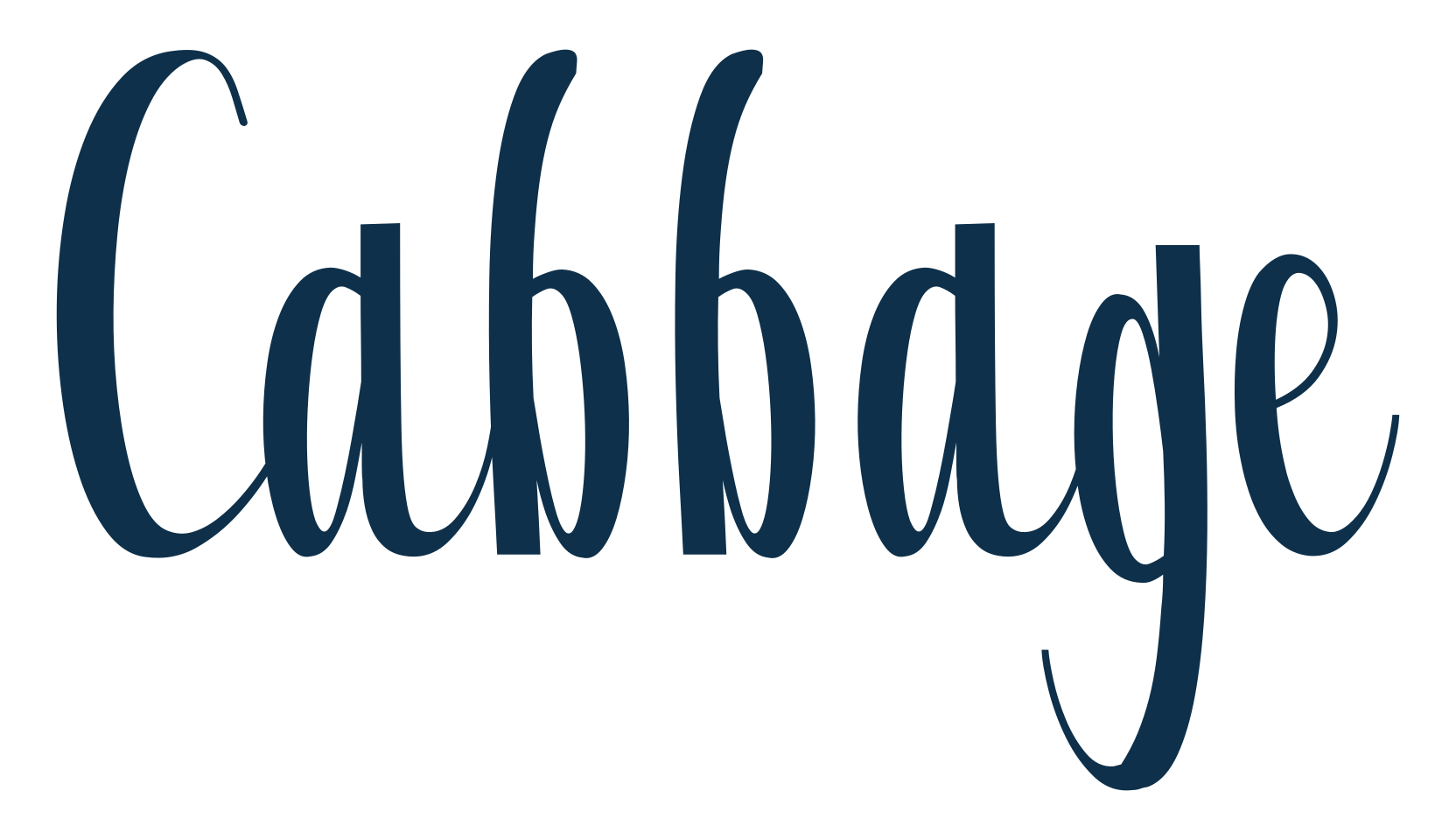 Cabbage, various font preview