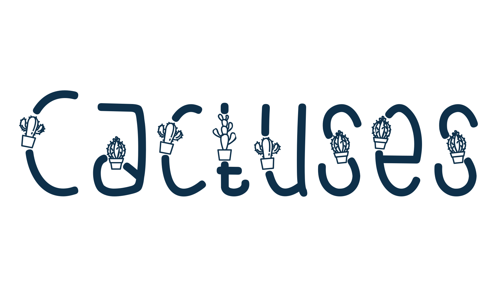 Cactuses, fancy decorative font preview