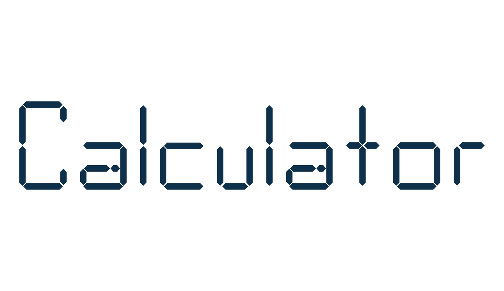 Calculator, techno lcd sci-fi font preview