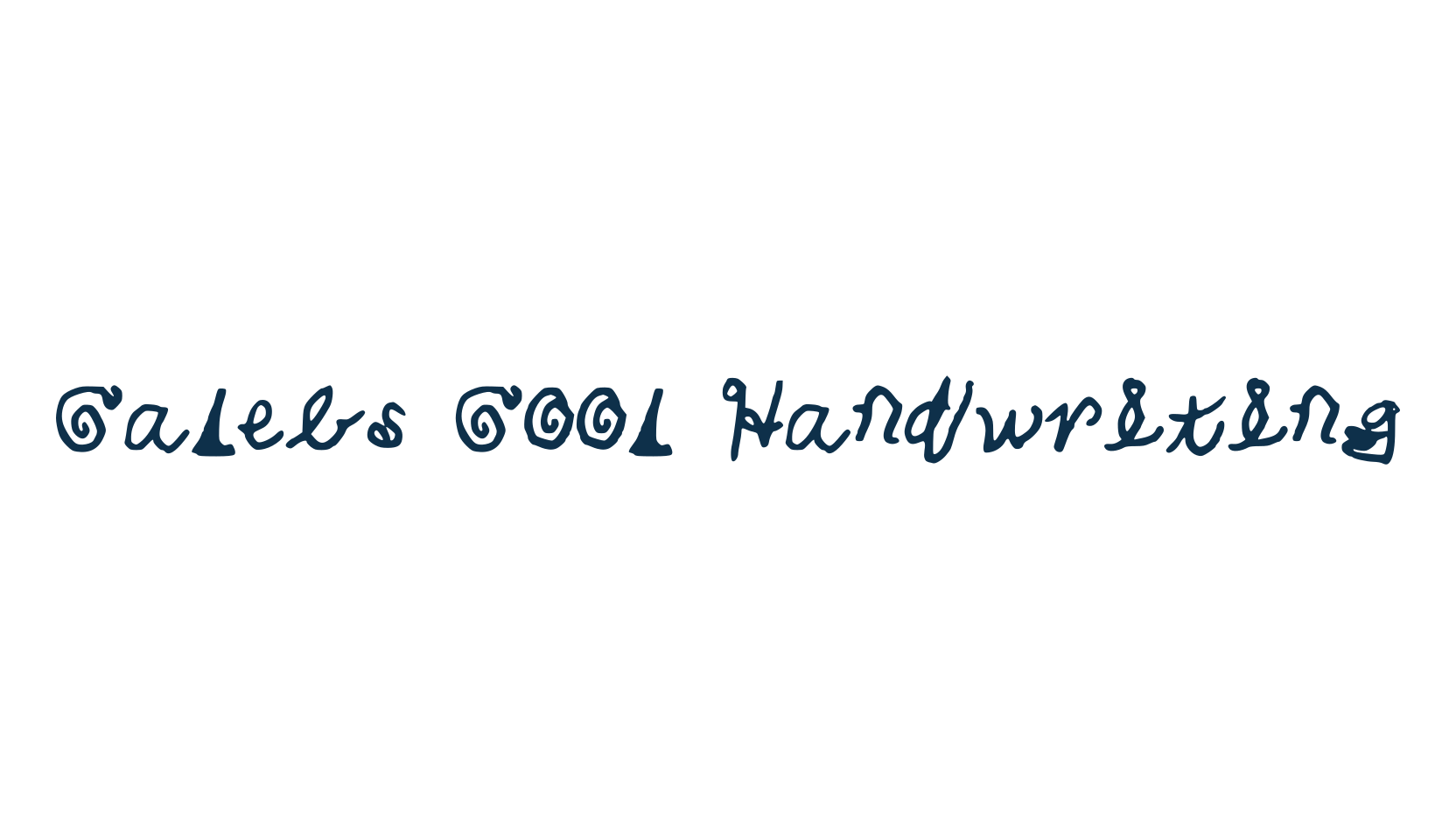 Calebs Cool Handwriting, curly font preview