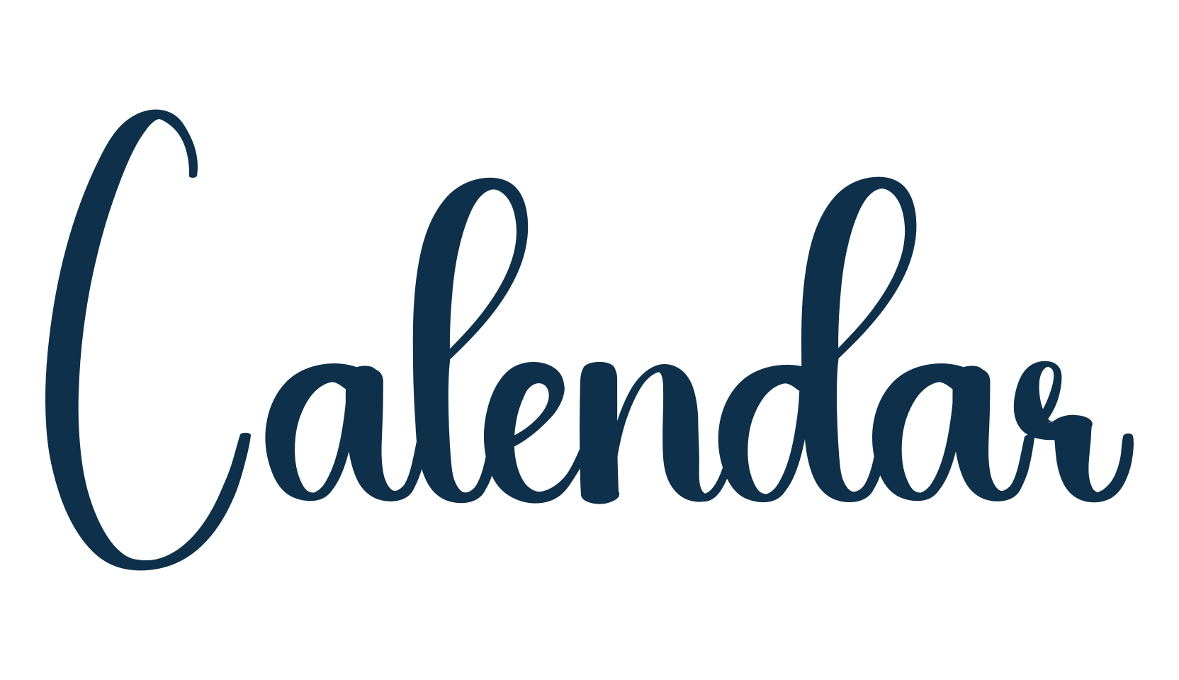 Calendar, fancy decorative font preview