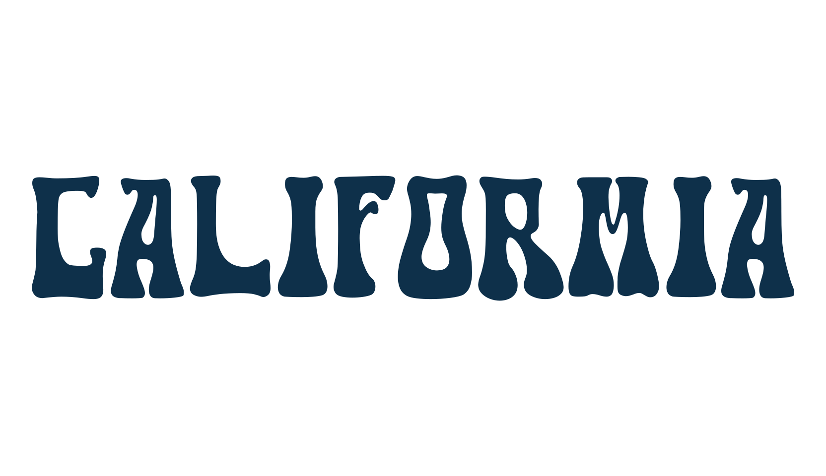 Califormia, fancy groovy decorative font preview