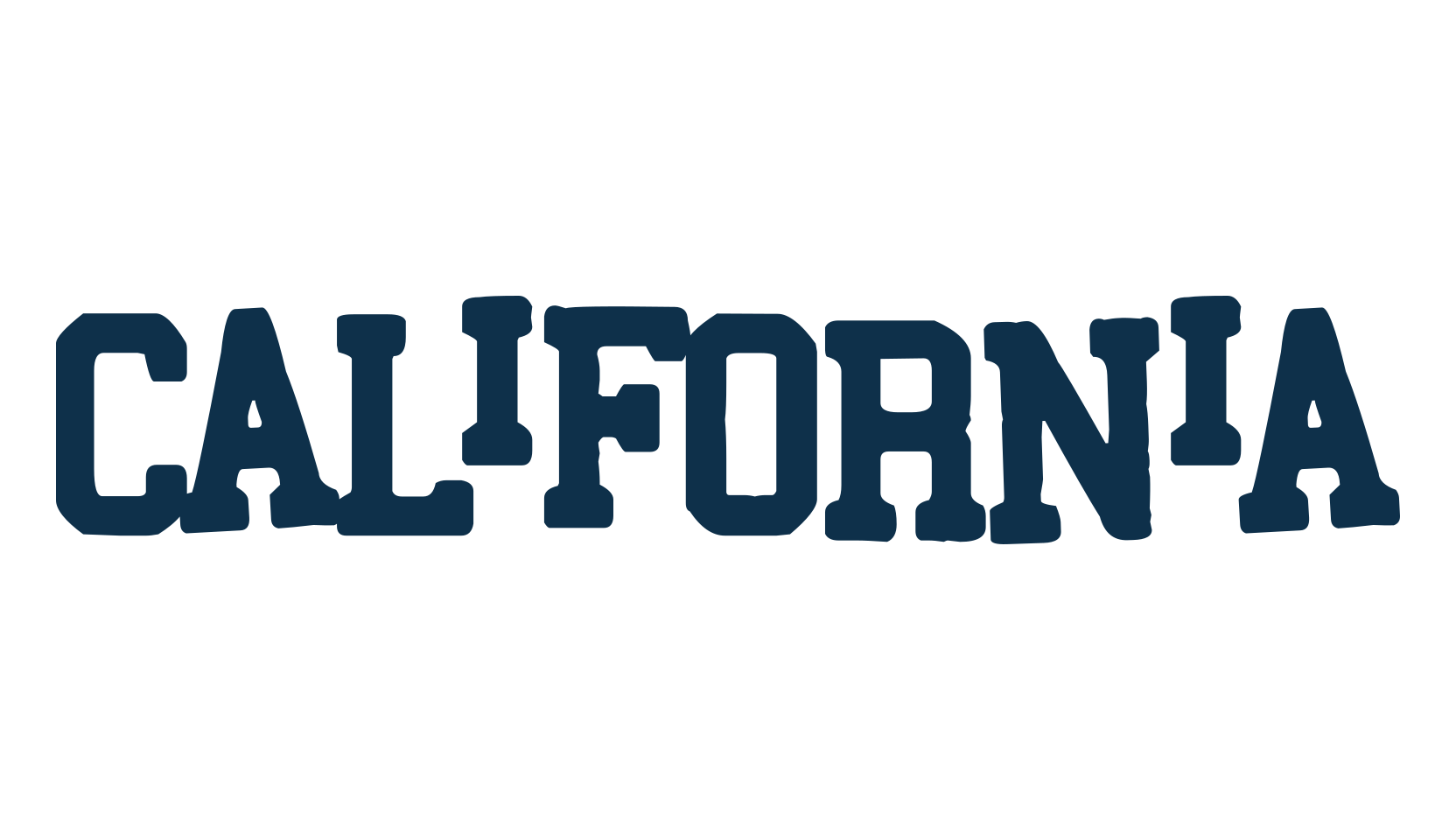 California (california-4), fancy distorted decorative font preview
