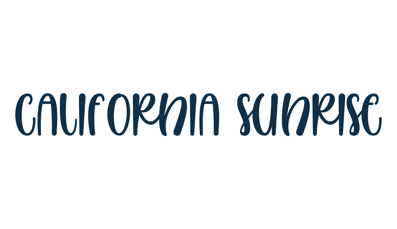 California Sunrise, cartoon font preview