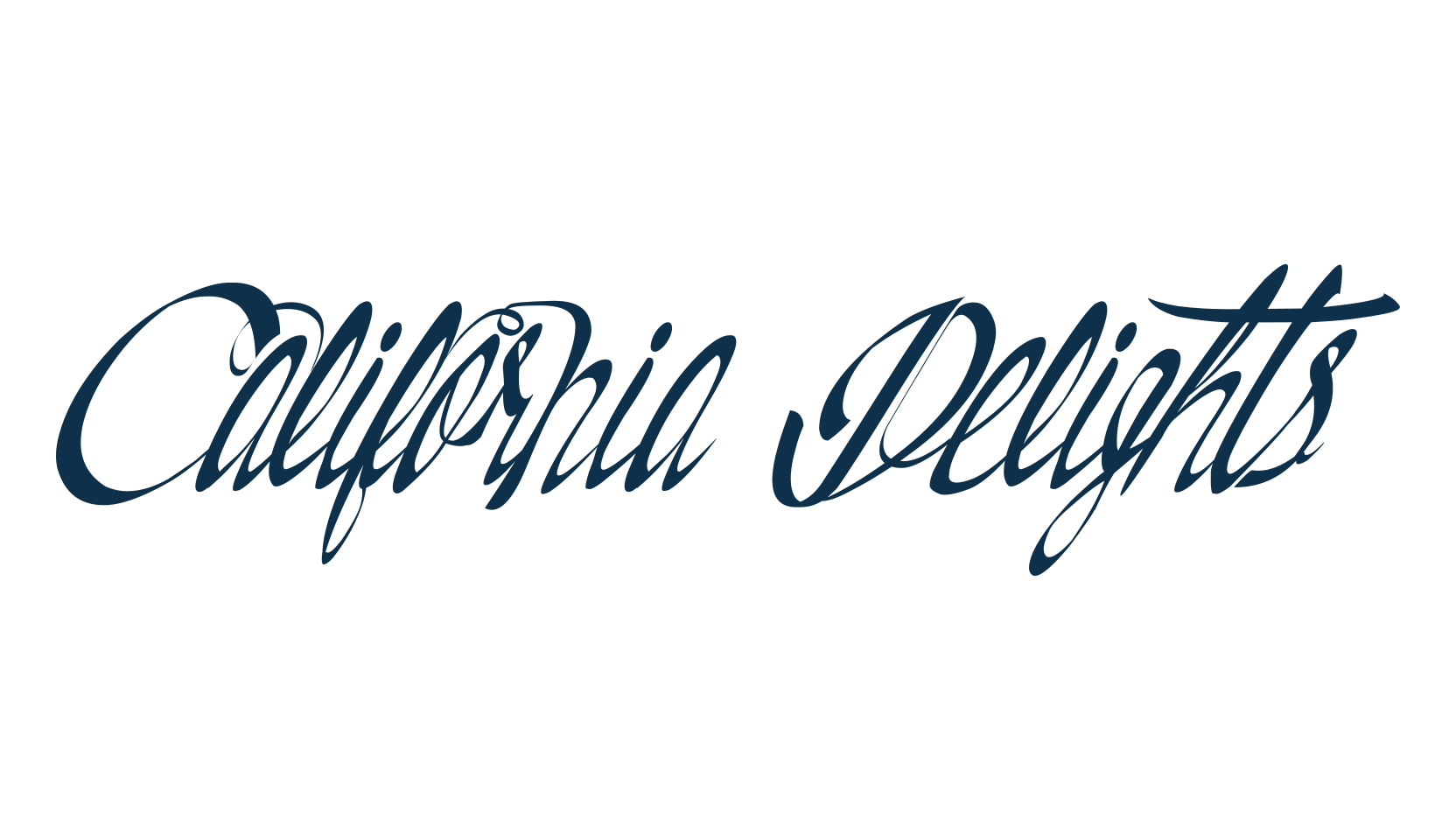 California Delights, script calligraphy fancy decorative font preview