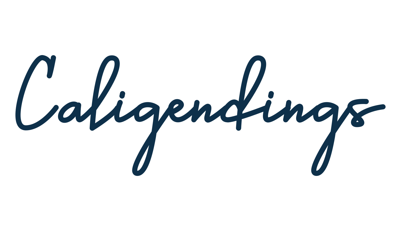Caligendings, script handwritten fancy decorative calligraphy font preview