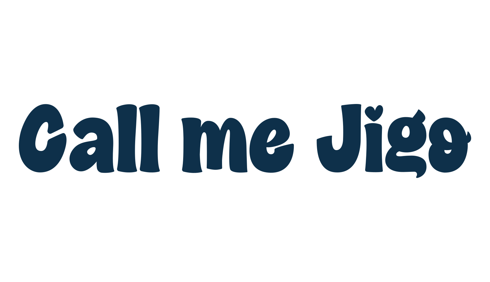 Call me Jigo, fancy cartoon decorative font preview