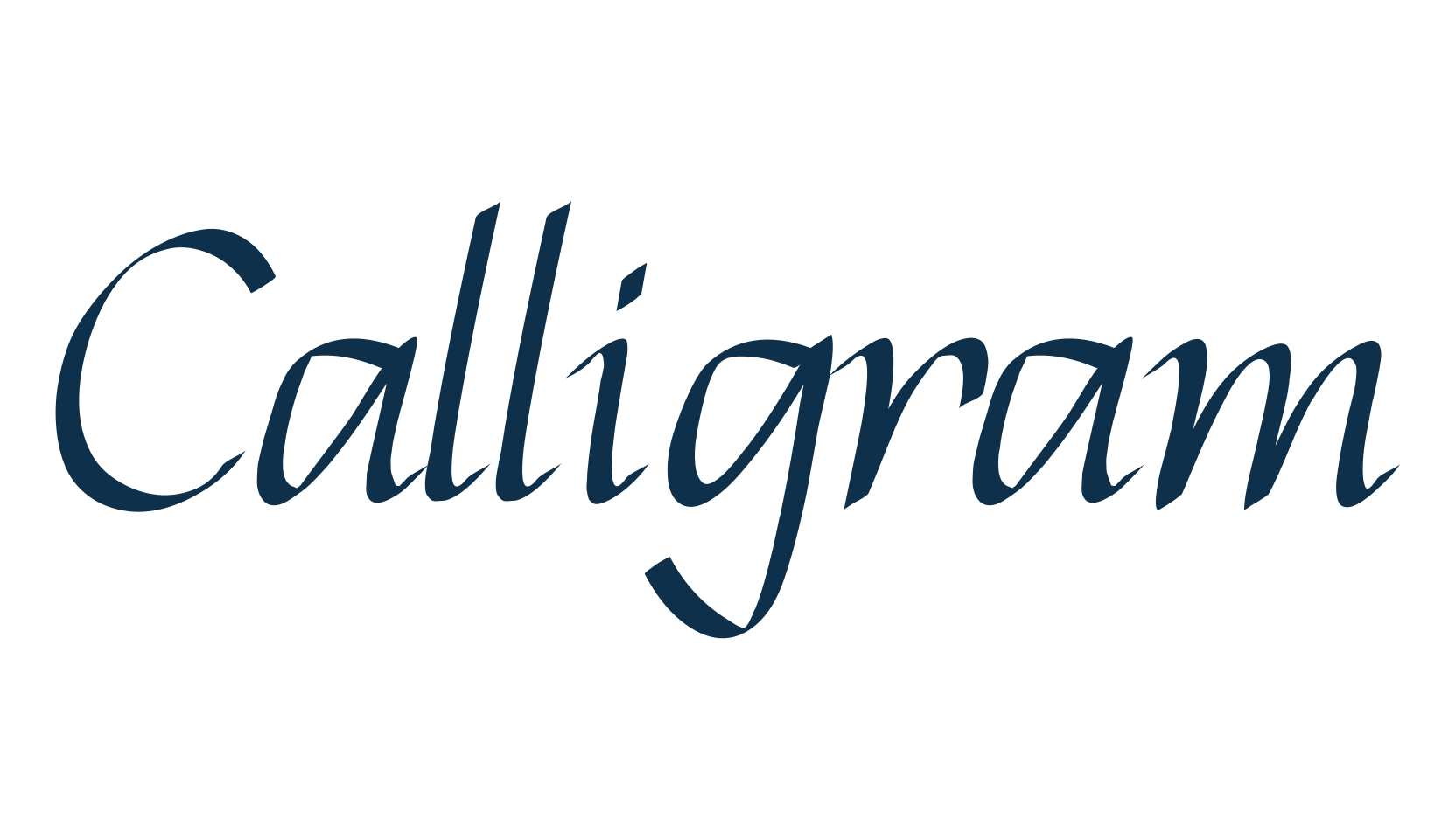 Calligram, calligraphy font preview