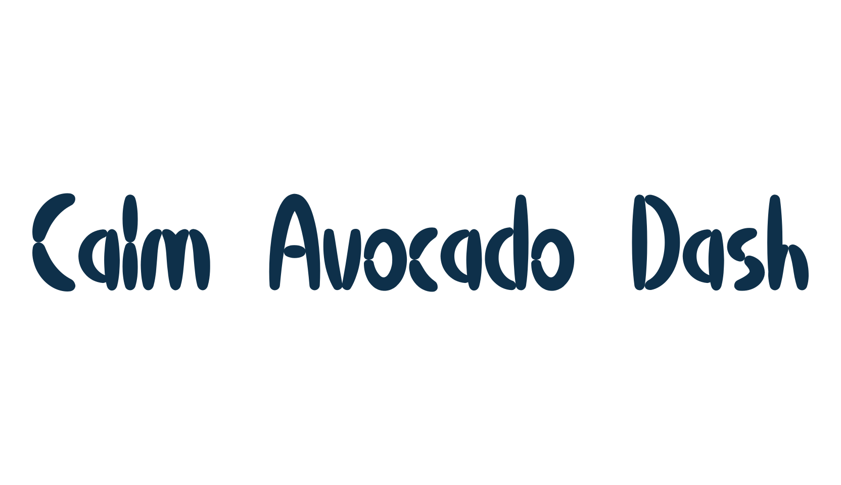 Calm Avocado Dash, cartoon font preview