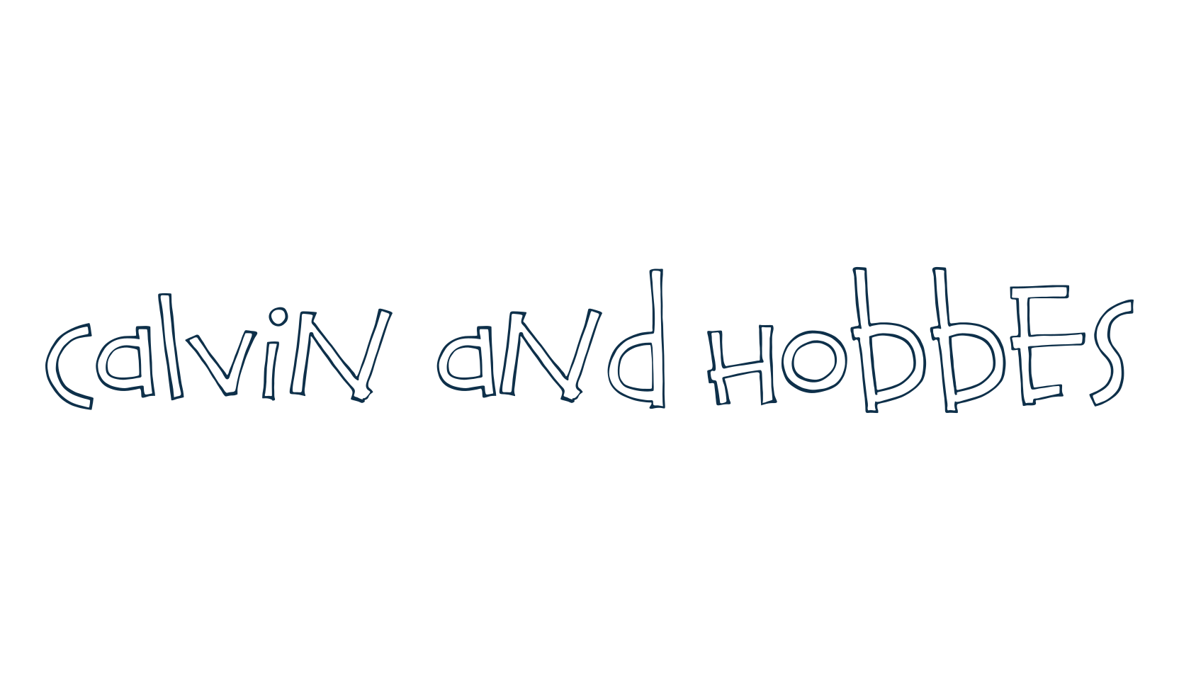 Calvin and Hobbes, fancy cartoon decorative font preview