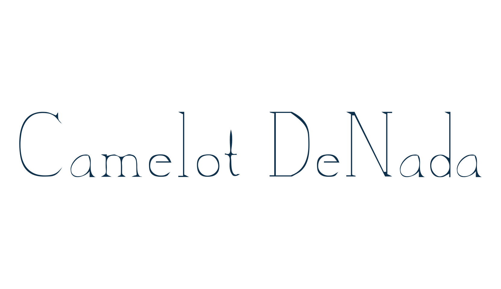 Camelot DeNada, retro font preview
