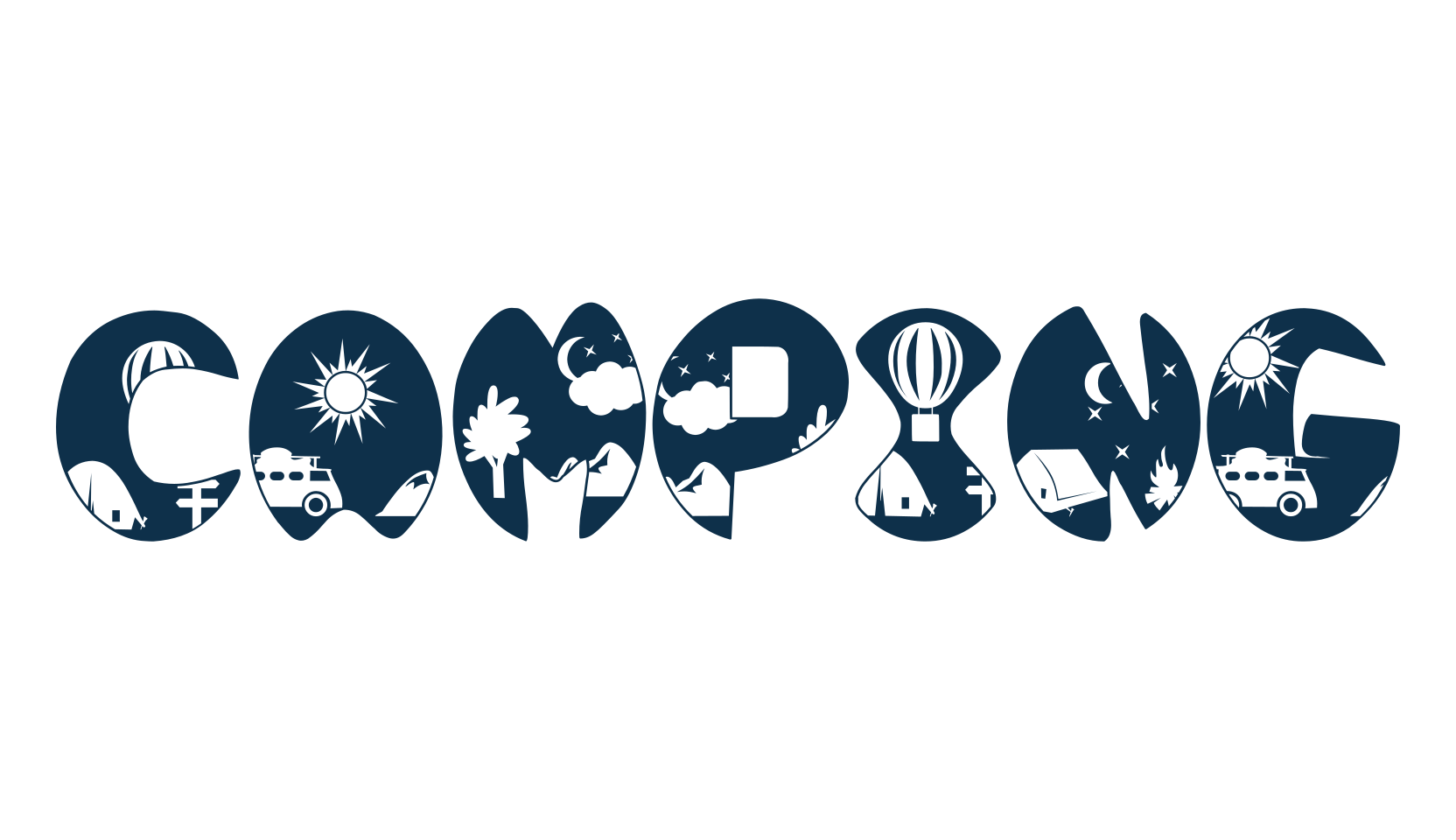 Camping, decorative font preview
