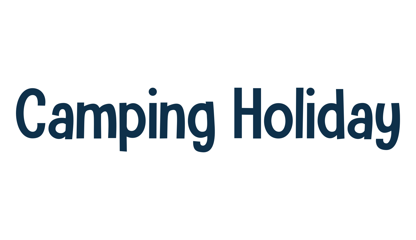 Camping Holiday, fancy cartoon decorative font preview