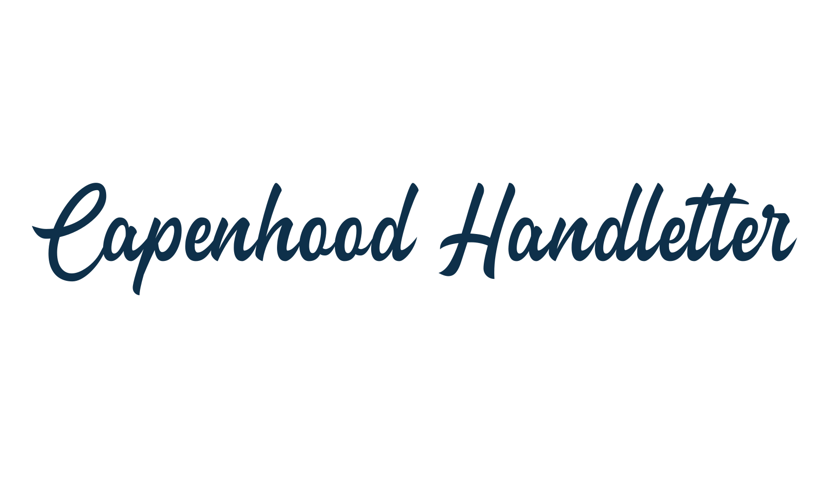 Capenhood Handletter, script calligraphy fancy decorative font preview