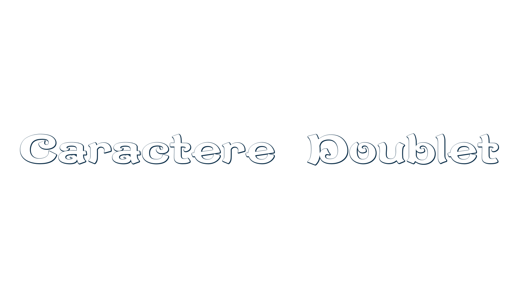 Caractere Doublet, fancy retro decorative font preview