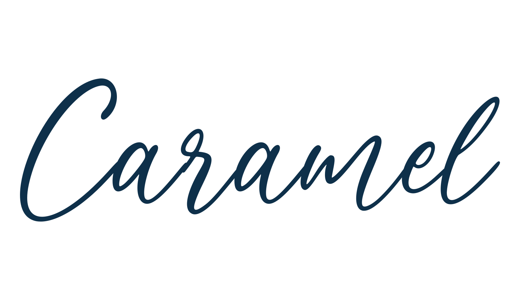Caramel (caramel), script handwritten fancy decorative calligraphy font preview