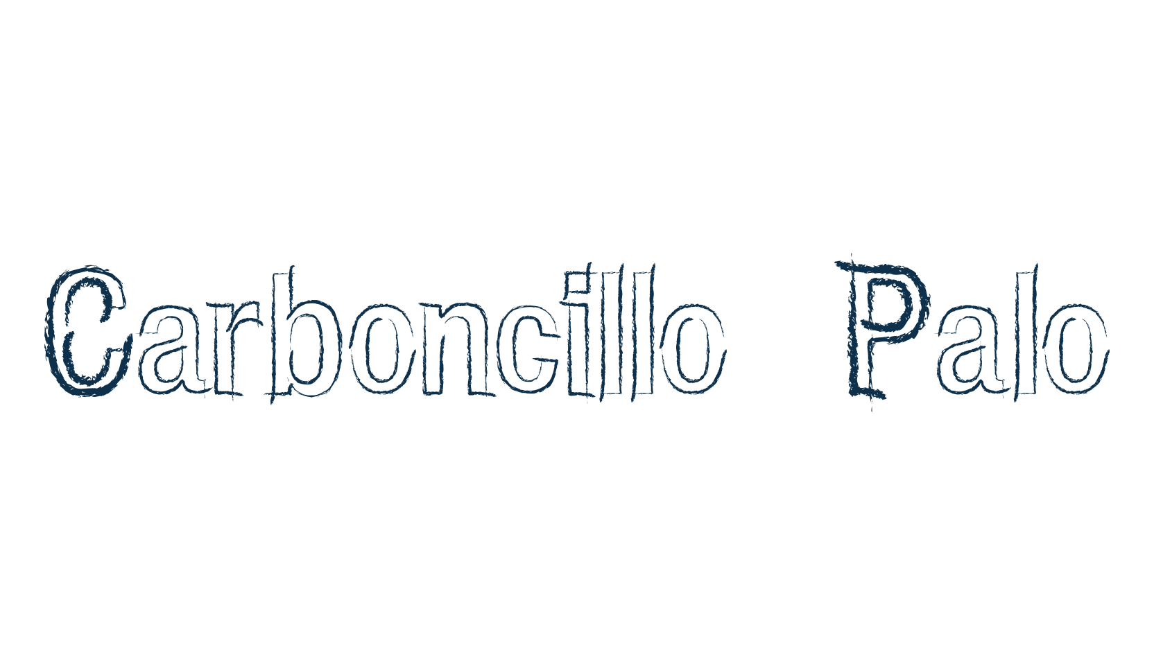 Carboncillo Palo, fancy various decorative font preview