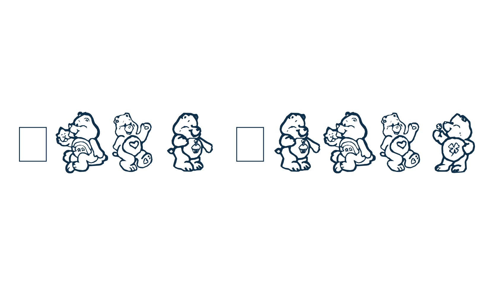 Care Bears, fancy decorative font preview
