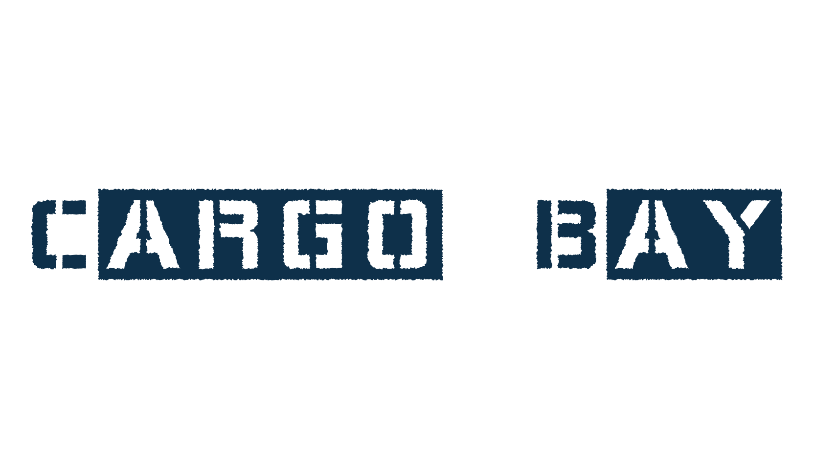 Cargo Bay, fancy stencil, army decorative font preview