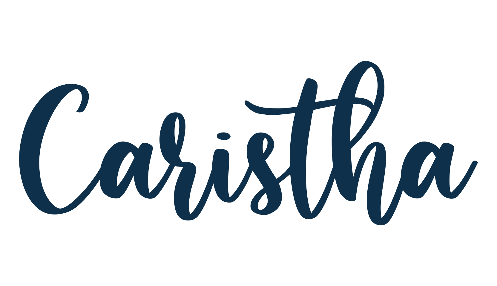 Caristha, calligraphy font preview