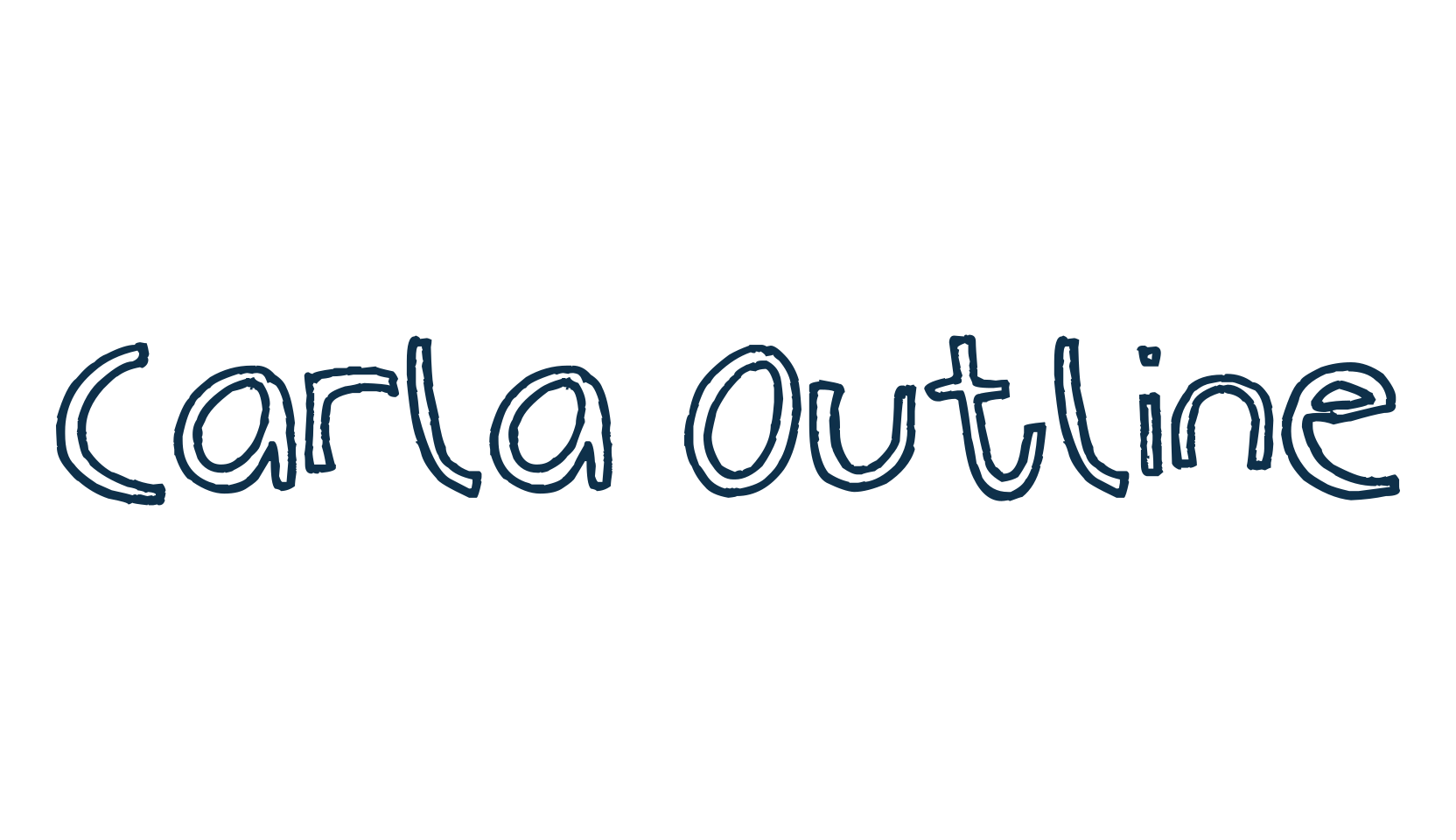Carla Outline, fancy cartoon decorative font preview