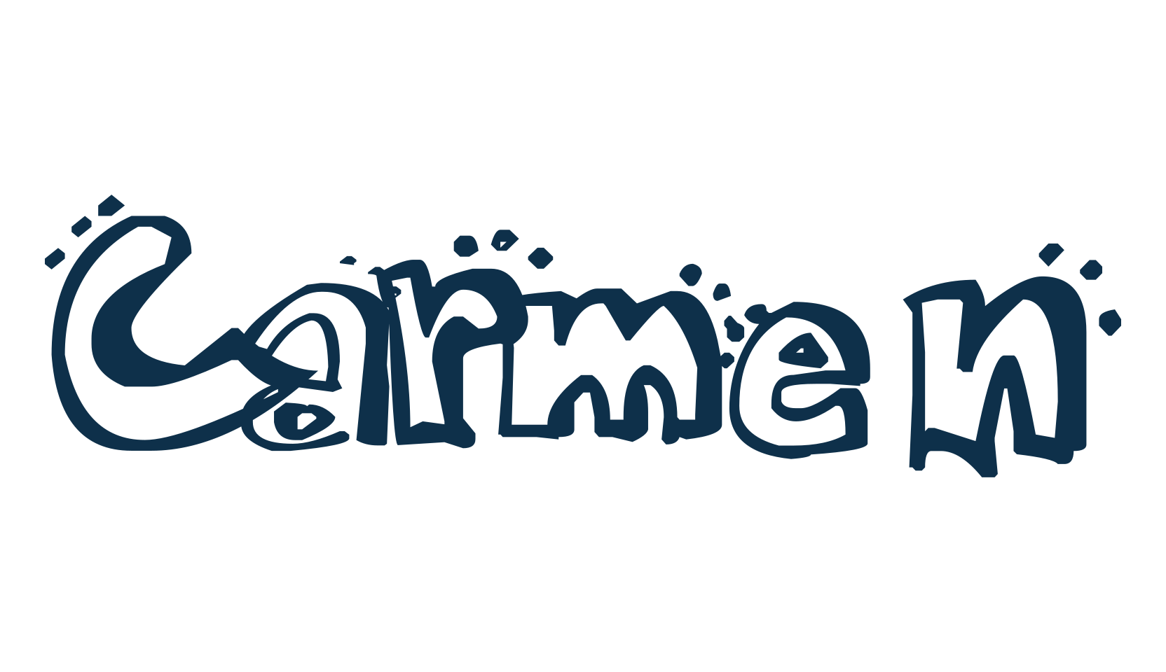 Carmen, fancy cartoon decorative font preview