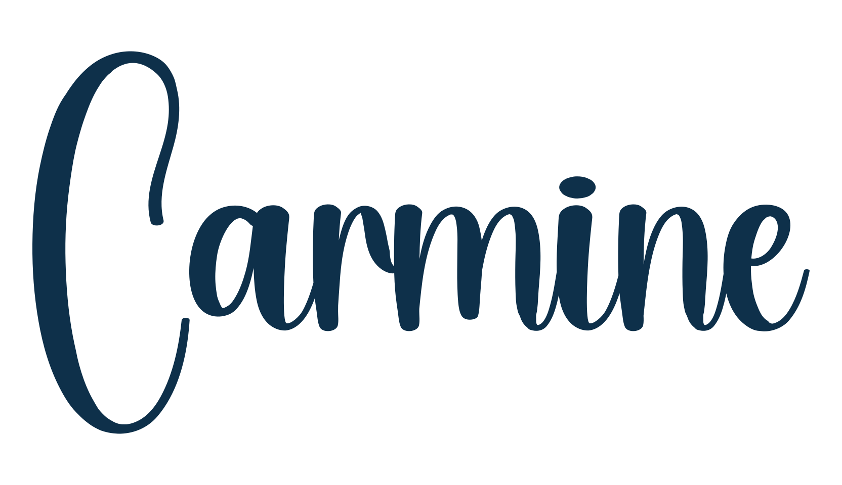Carmine, script handwritten fancy decorative calligraphy font preview