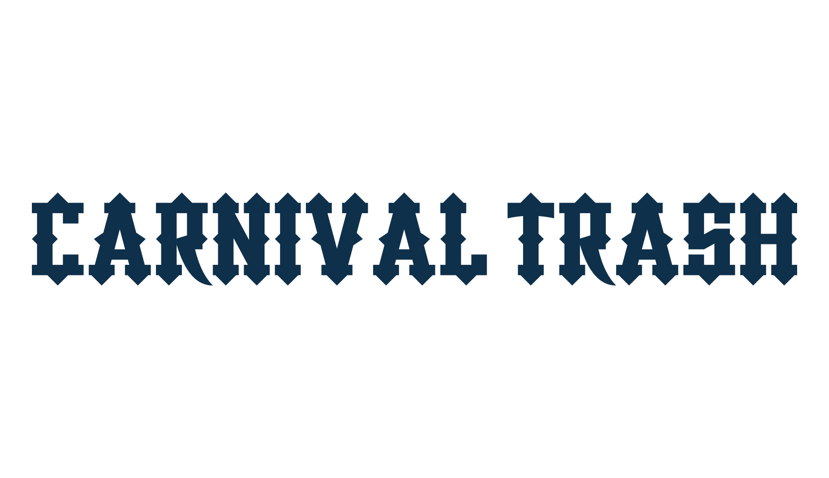 Carnival Trash, modern font preview