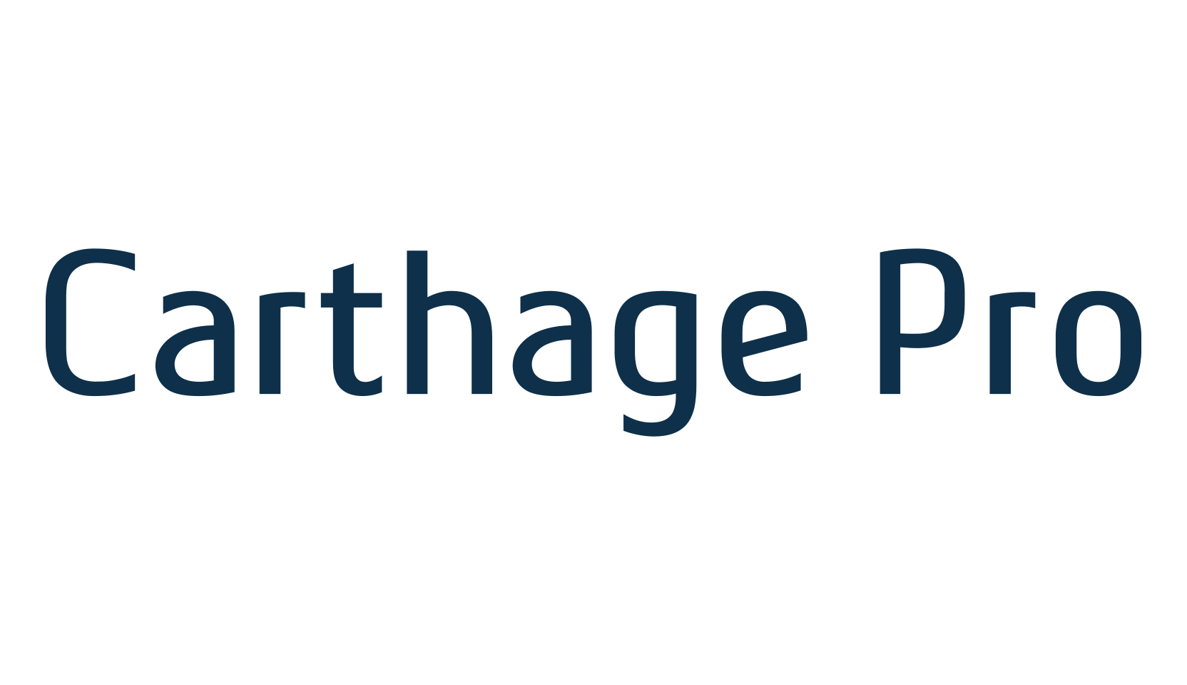 Carthage Pro, basic sans serif font preview