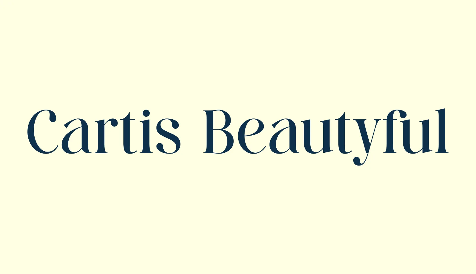 Cartis Beautyful, serif font preview