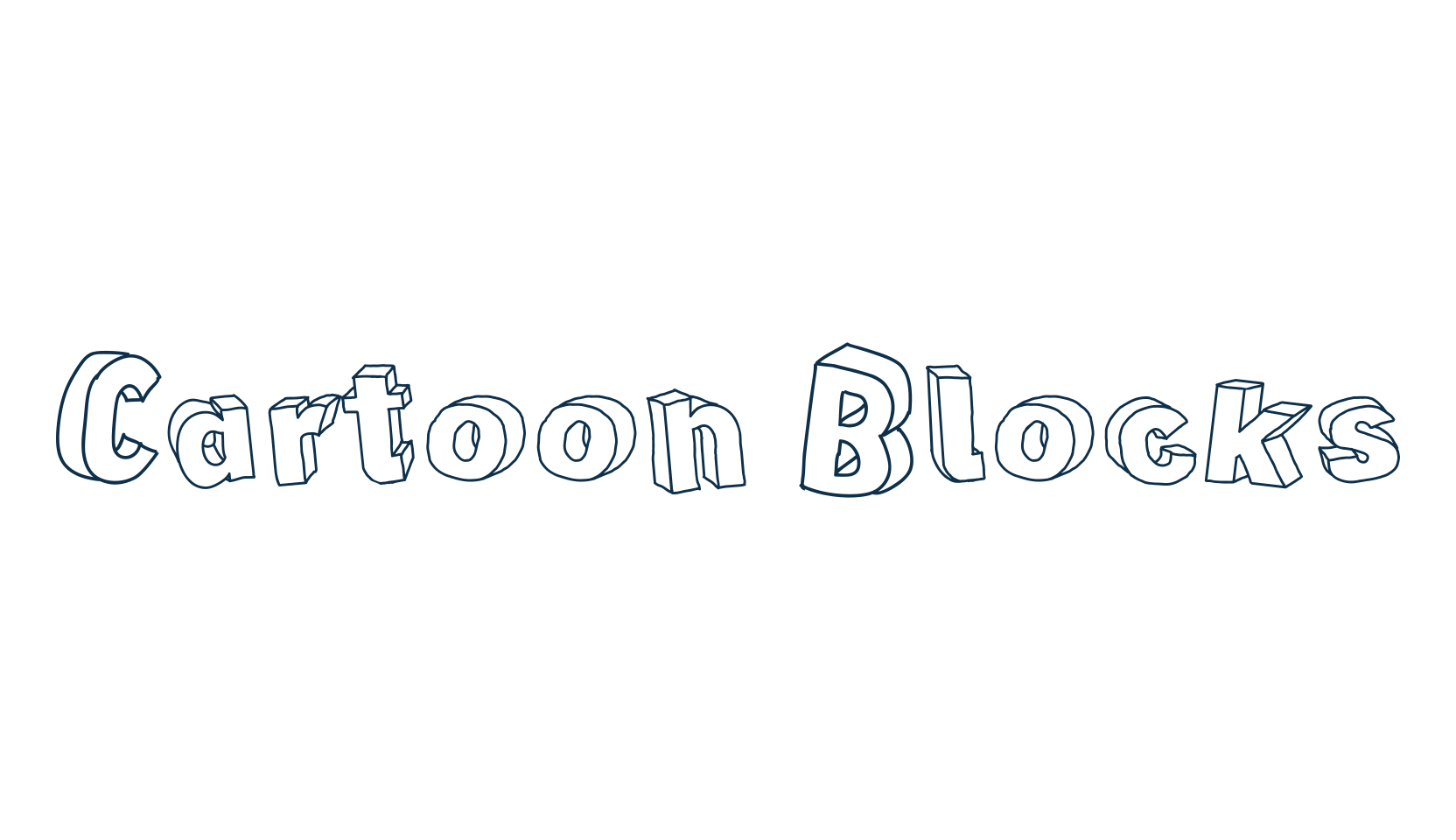 Cartoon Blocks, fancy cartoon decorative font preview