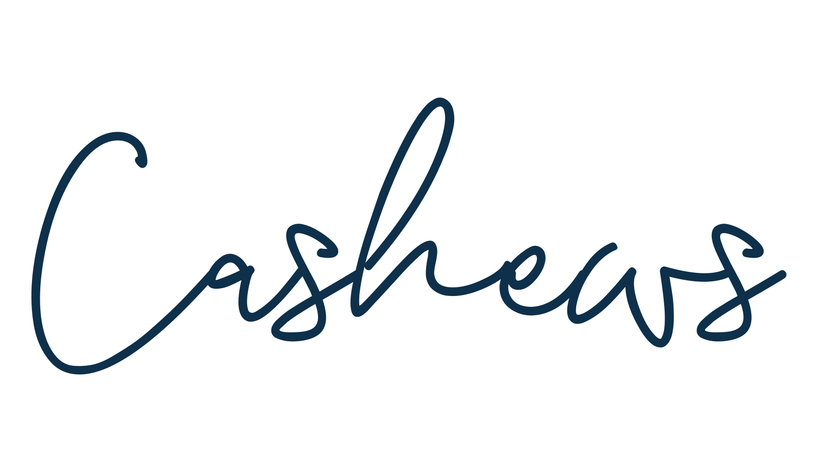 Cashews, script handwritten fancy decorative calligraphy font preview