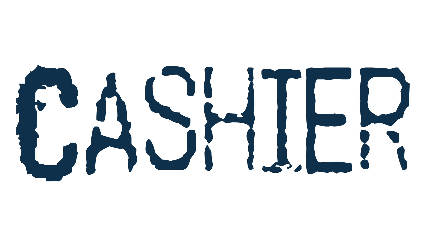 Cashier, fancy destroy decorative font preview