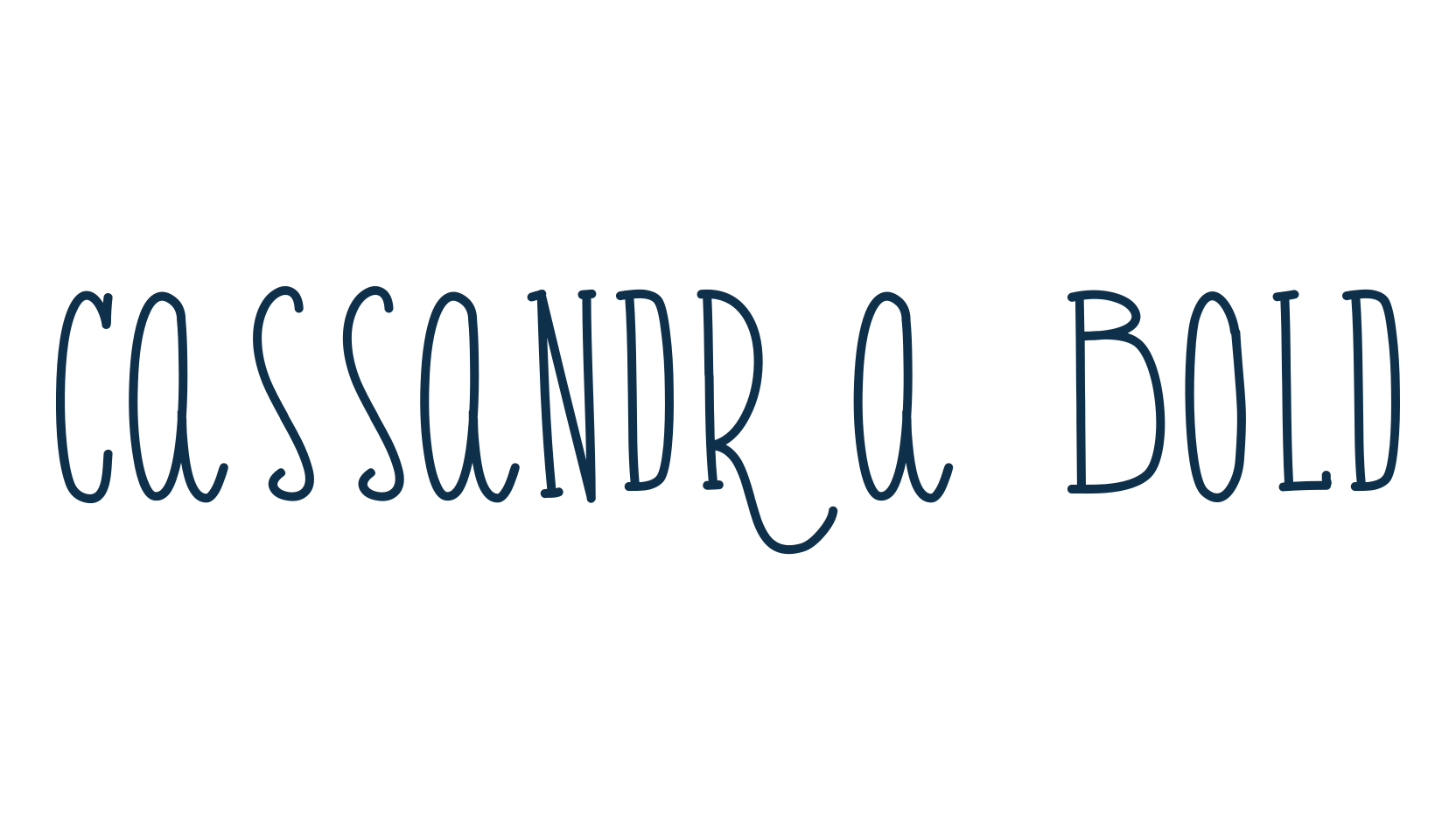 Cassandra Bold, fancy various decorative script calligraphy font preview