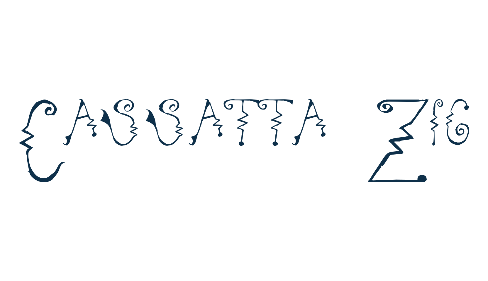 Cassatta Zig, fancy curly decorative font preview