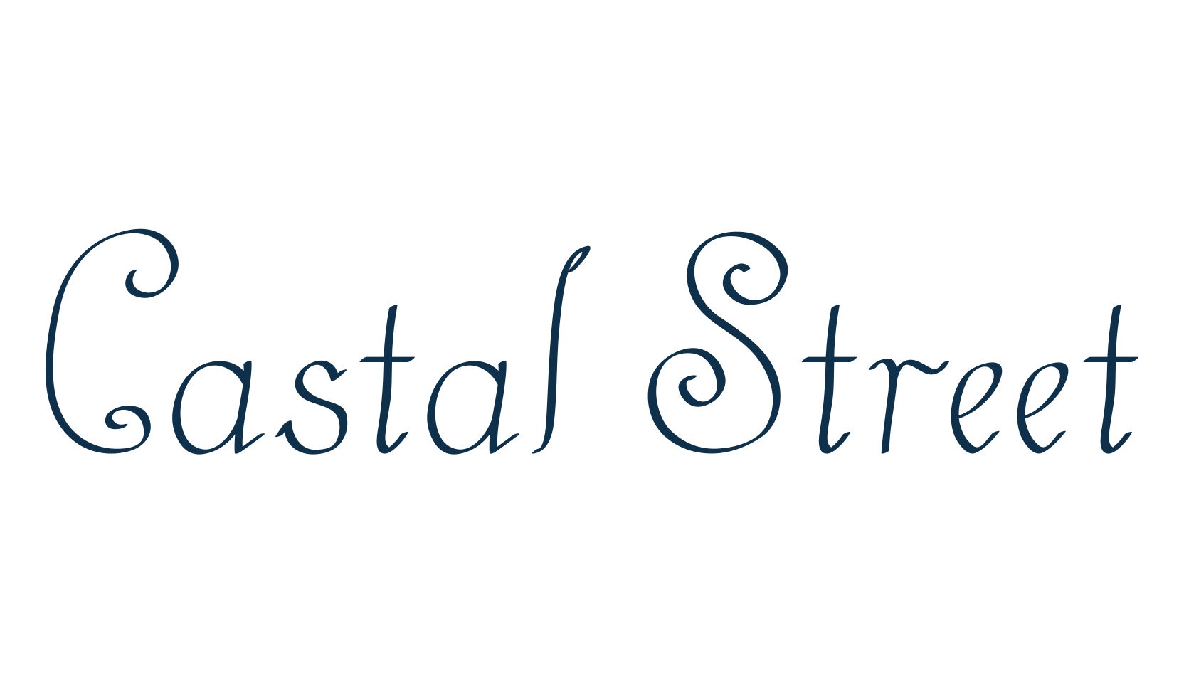 Castal Street, fancy curly decorative font preview