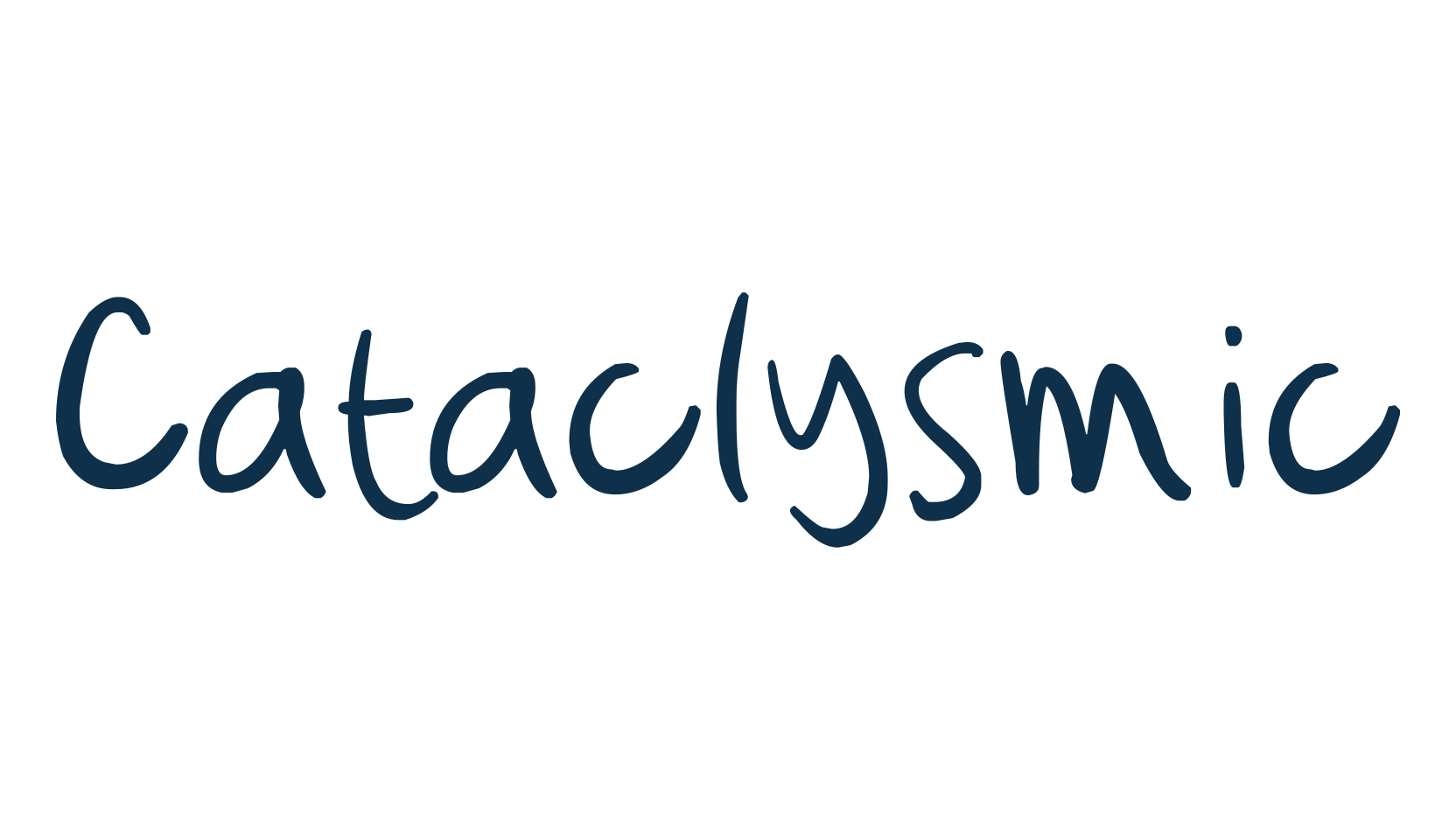 Cataclysmic, script handwritten fancy decorative calligraphy font preview